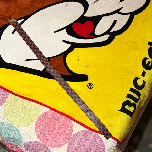 Louis Vuitton Gold and Brown Checkered Belt